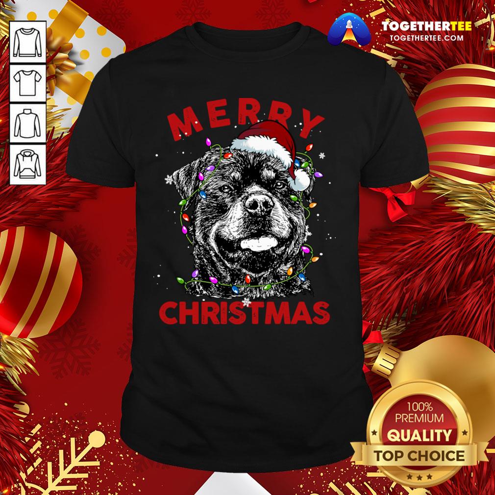 Beautiful Rottweiler Christmas Lights Shirt