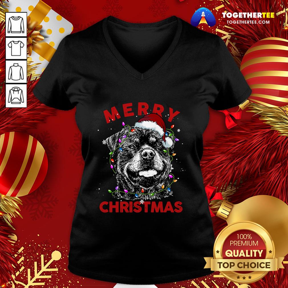 Beautiful Rottweiler Christmas Lights Shirt - Image 2