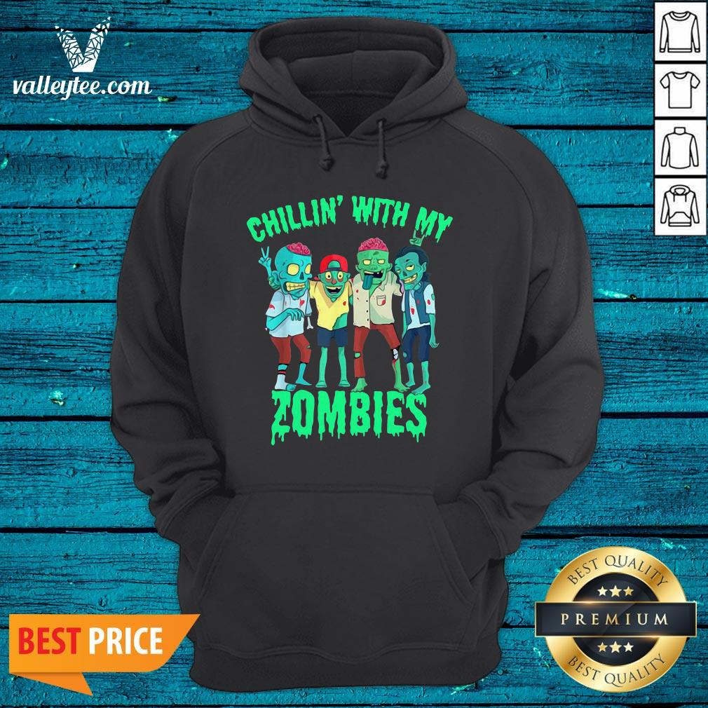Official Chillin With My Zombie's Halloween Boys Kids Zombie Shirt - Image 3