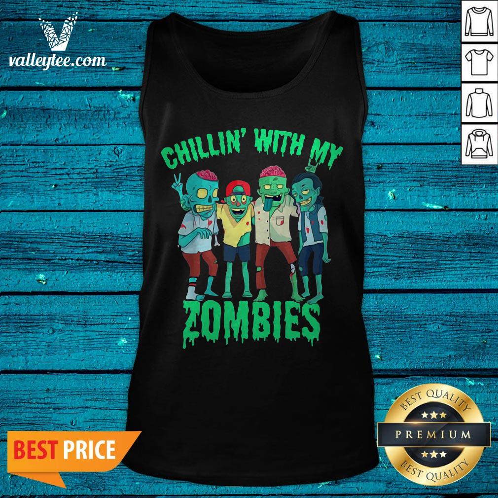 Official Chillin With My Zombie's Halloween Boys Kids Zombie Shirt - Image 5
