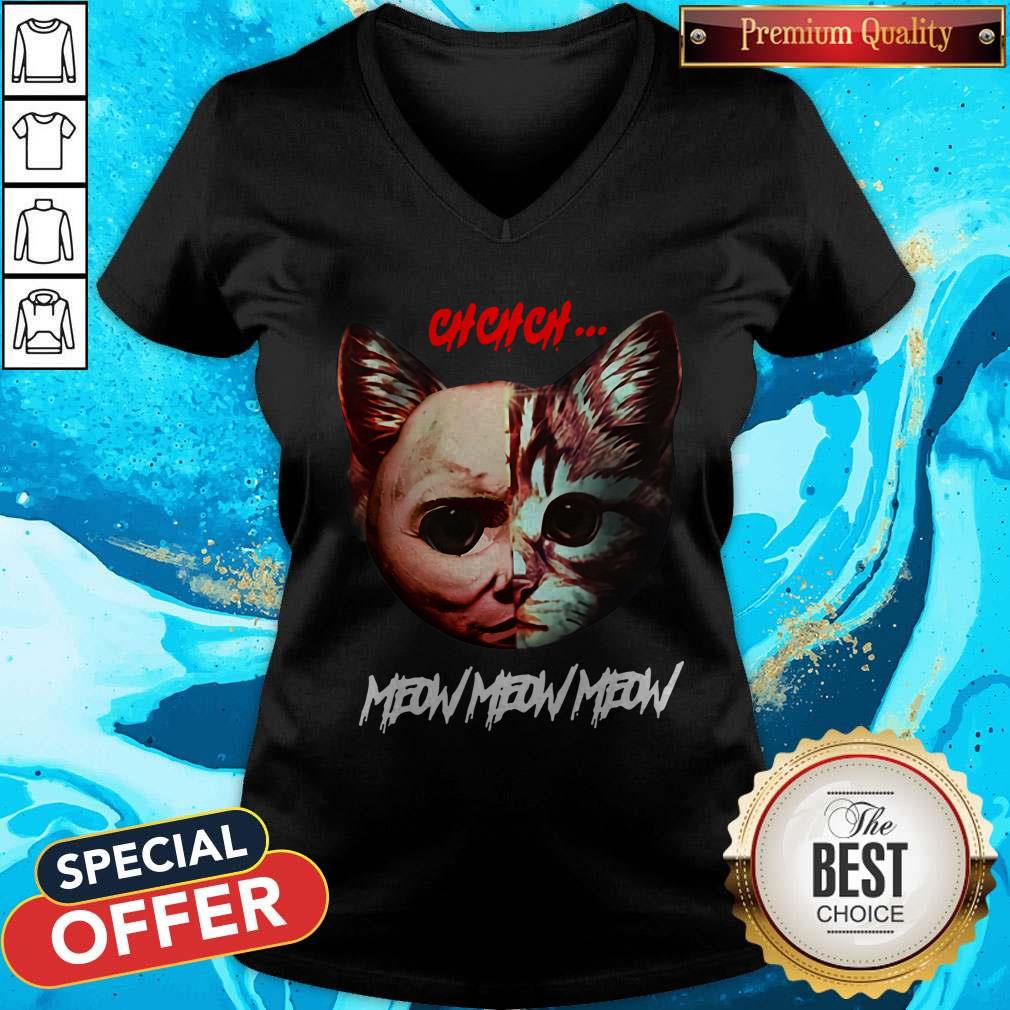 Top Jason Voorhees Cat Ch Ch Ch Meow Meow Meow Shirt - Image 3