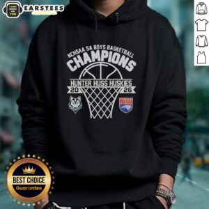 Alternative view of Awesome Hunter Huss Huskies Nchsaa 5a Boys Basketball Champions 2026 T-Shirt