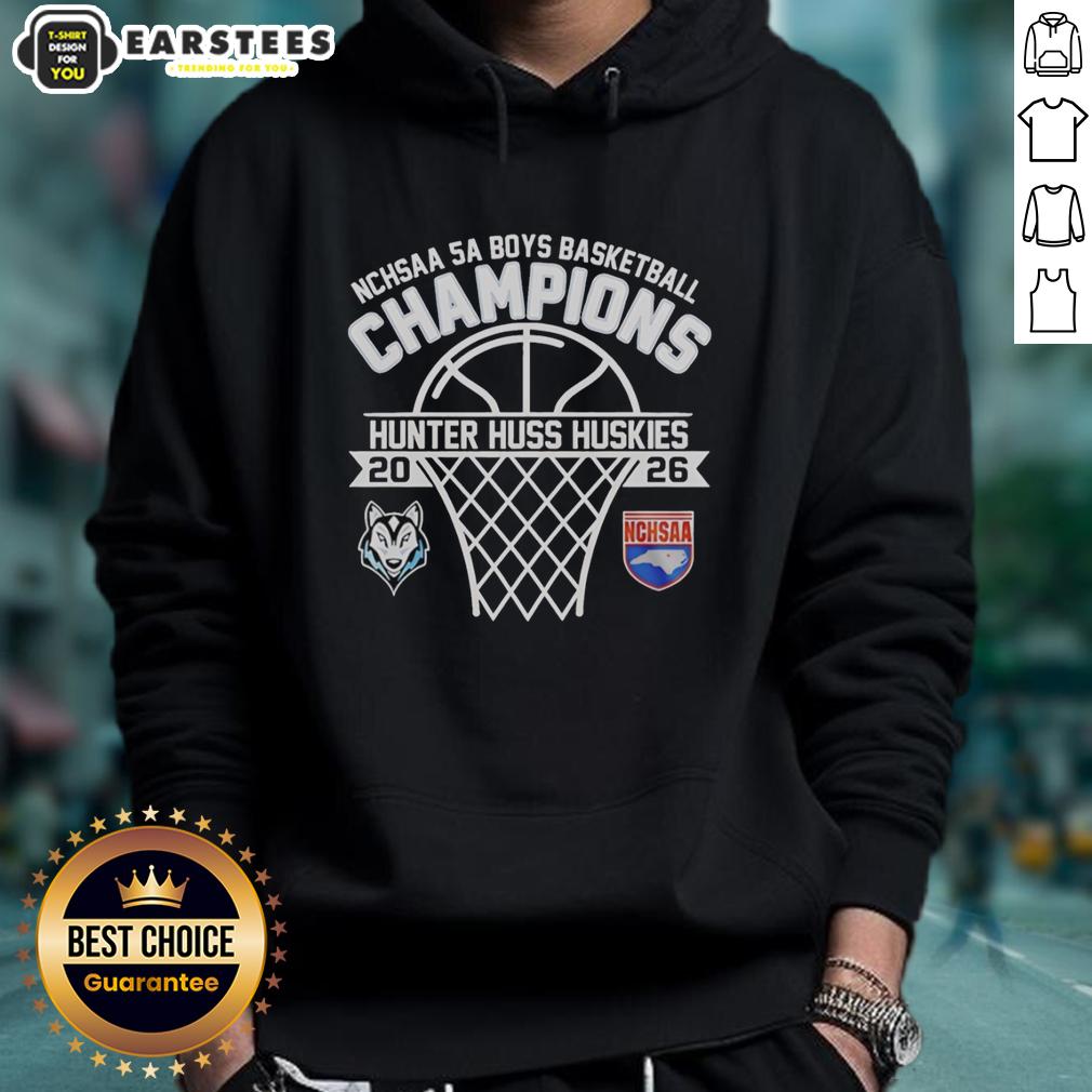 Awesome Hunter Huss Huskies Nchsaa 5a Boys Basketball Champions 2026 T-Shirt - Image 2