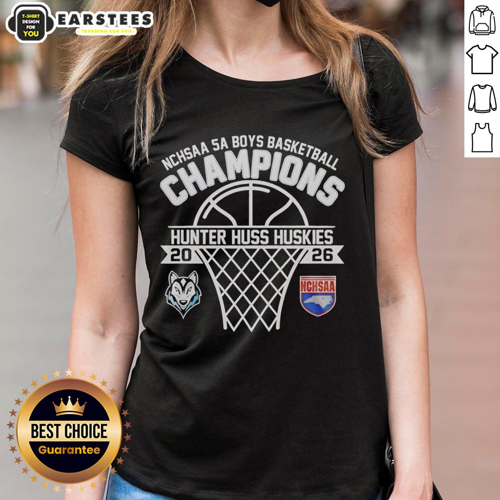 Awesome Hunter Huss Huskies Nchsaa 5a Boys Basketball Champions 2026 T-Shirt - Image 3