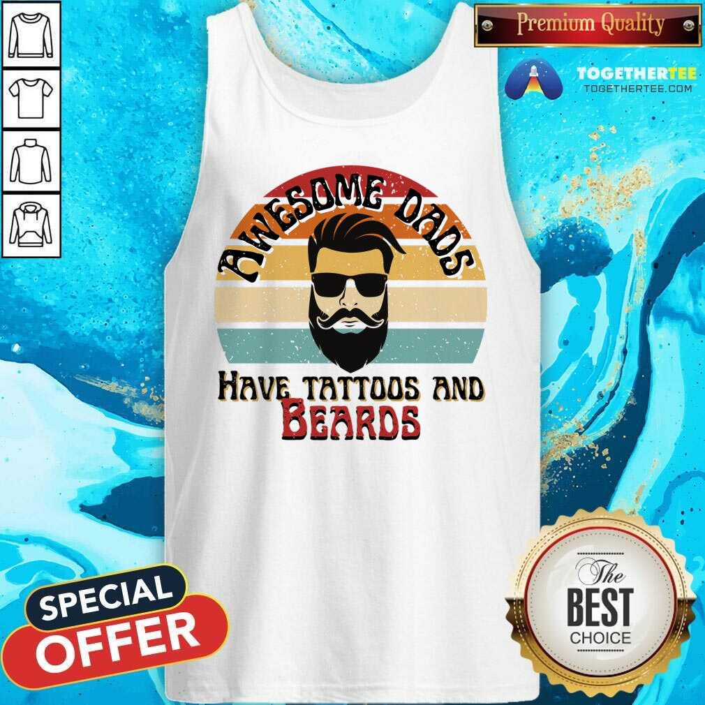 Awesome Dads Have Tattoos And Beards Shirt - Image 4