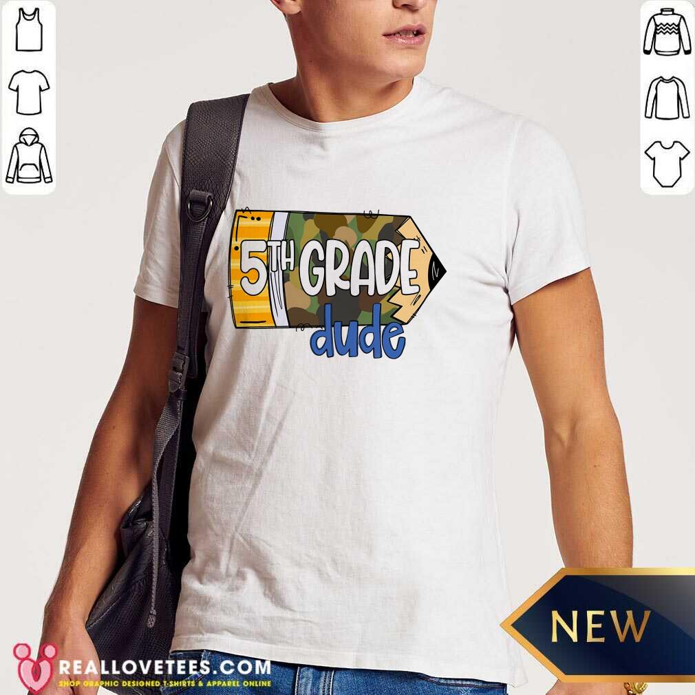 School Pencil Camo Back To School 5th Grade Yude Shirt