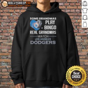 Alternative view of Good Los Angeles Dodgers Some Grandmas Play Bingo Real Grandmas Watch Diamond Heart Shape T-Shirt