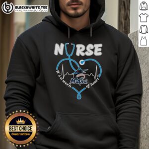 Alternative view of Awesome Nurse Miami Marlins Stethoscope It's A Work Of Heart T-Shirt