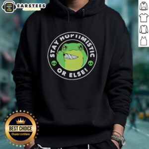 Alternative view of Good Frog Holding Knife Stay Hoptimisti Or Else Funny T-Shirt