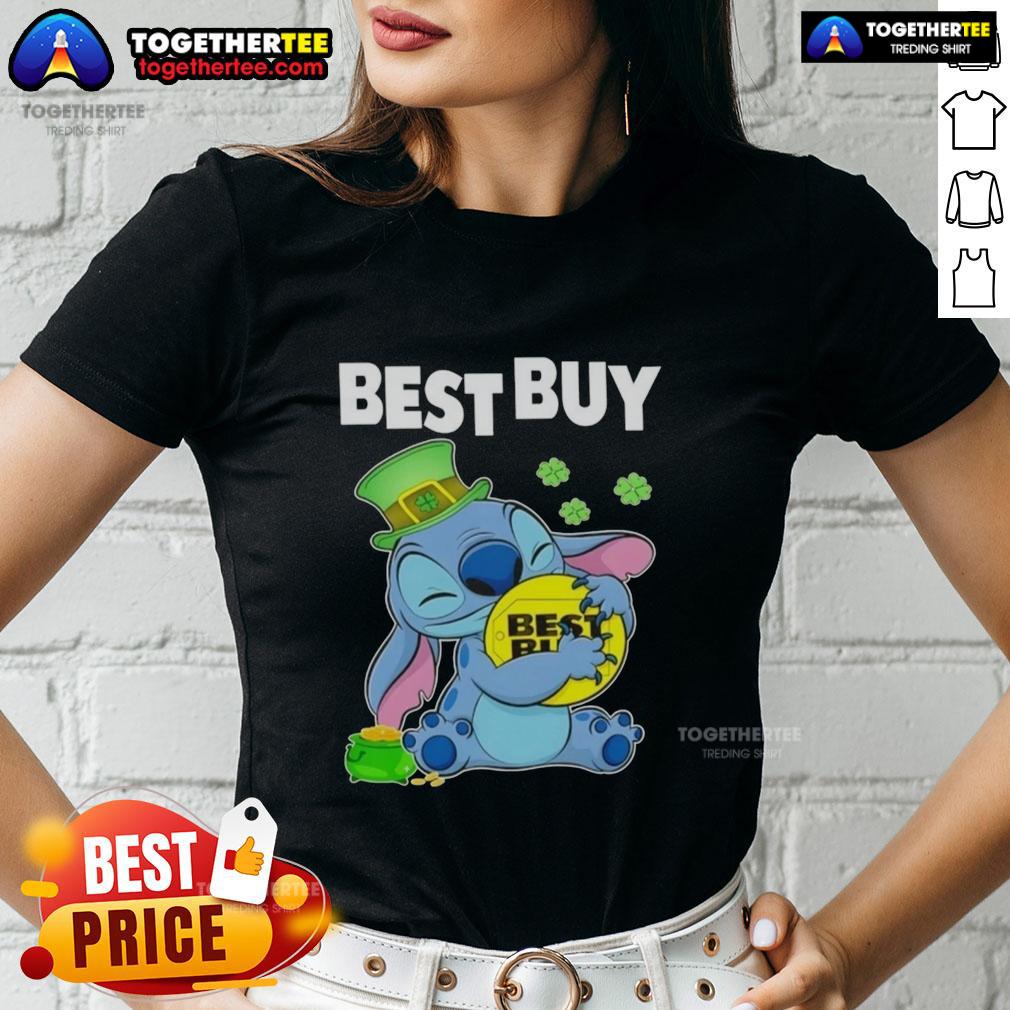 Nice Stitch Hug Best Buy Logo Happy St. Patrick's Day T-Shirt - Image 3