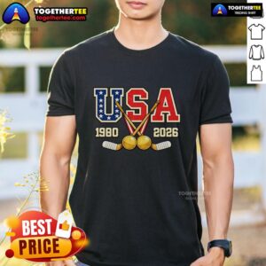 Official 1980 And 2026 Hockey Vintage USA Champions T-Shirt
