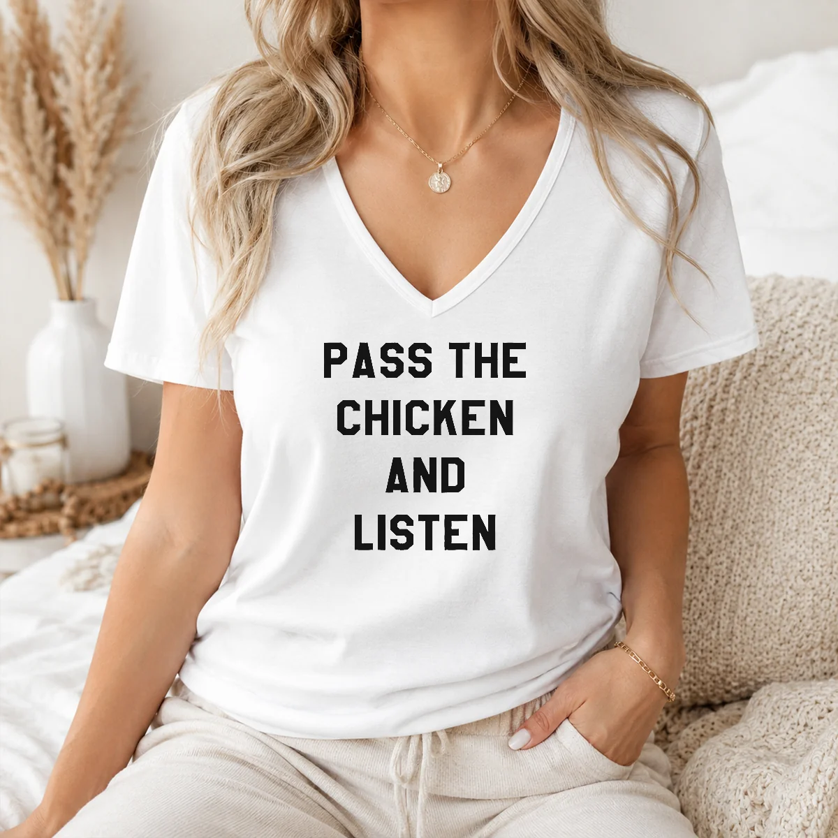Hot Nice Pass The Chicken And Listen Foodie Shirt - Image 2