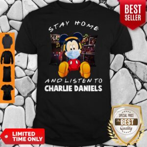 Premium Mickey Mouse Mask Stay Home And Listen To Charlie Daniels Shirt
