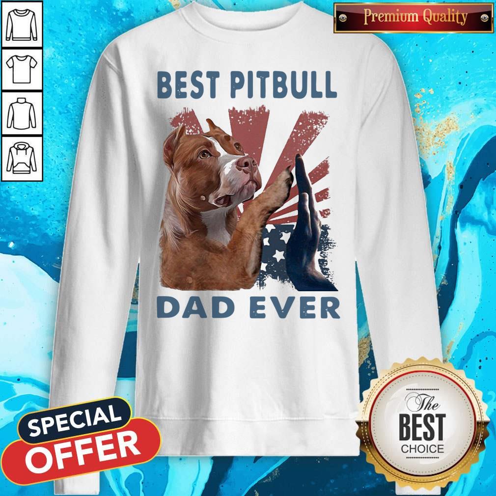 Best Pitbull Dad Ever American Flag Independence Day Shirt - Image 5