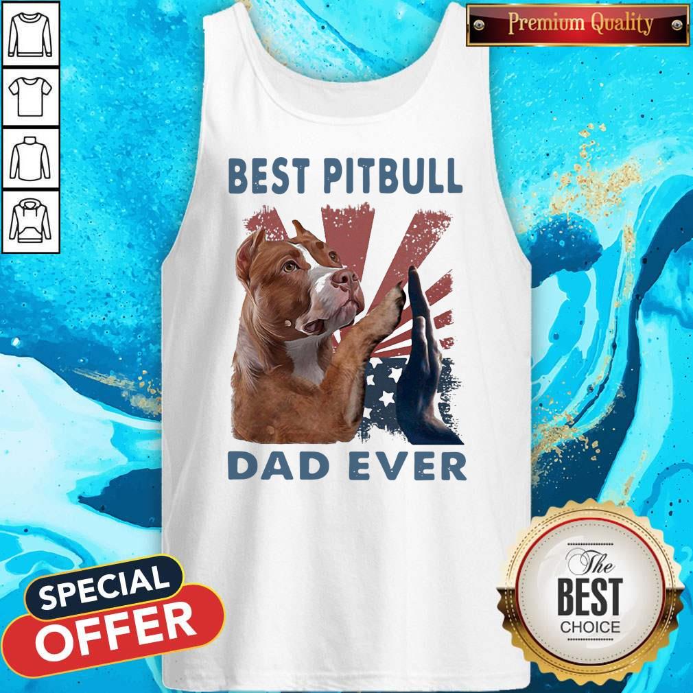 Best Pitbull Dad Ever American Flag Independence Day Shirt - Image 4