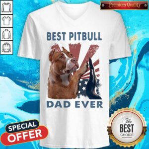 Alternative view of Best Pitbull Dad Ever American Flag Independence Day Shirt