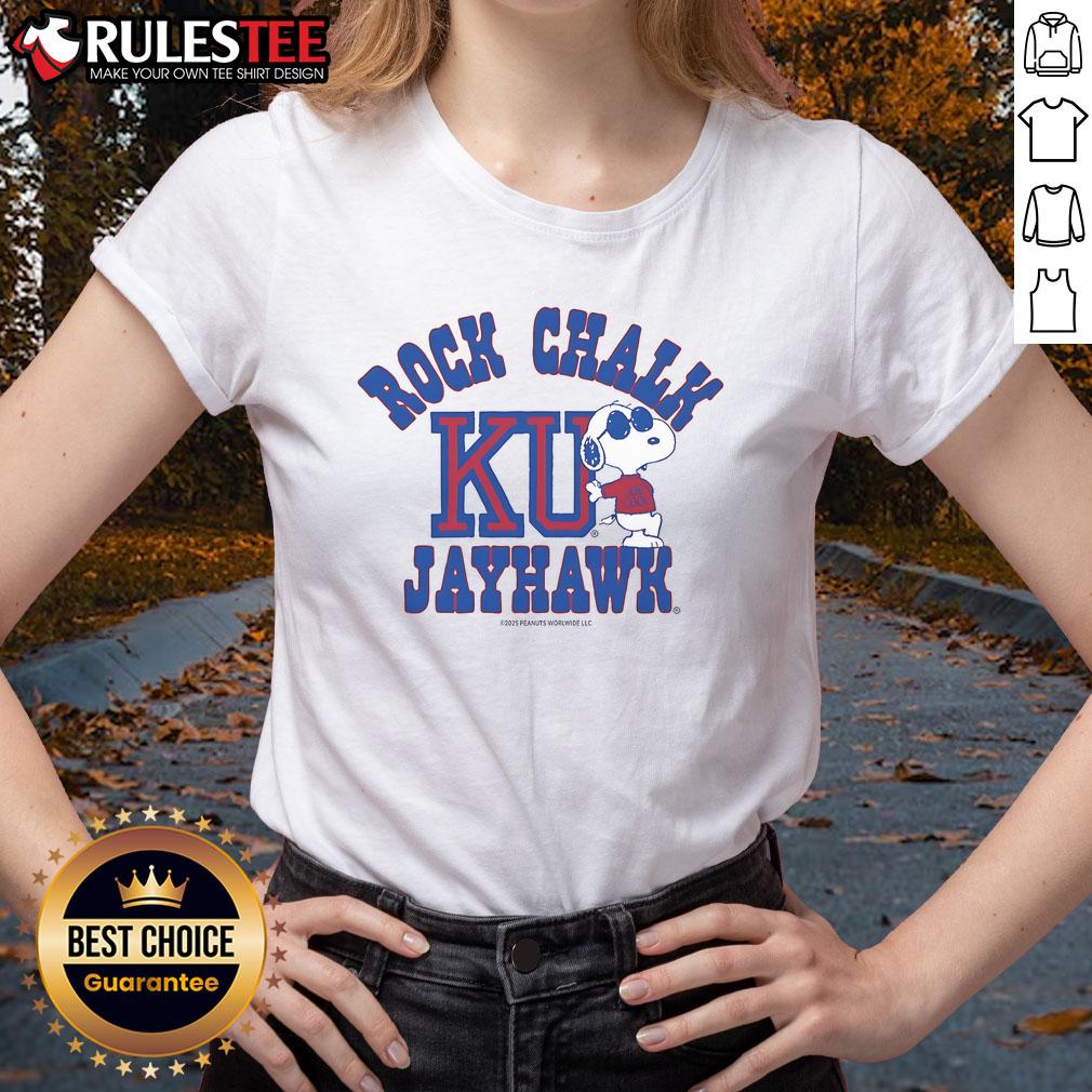 Nice Peanuts Snoopy X Rock Chalk Jayhawk T-Shirt - Image 3