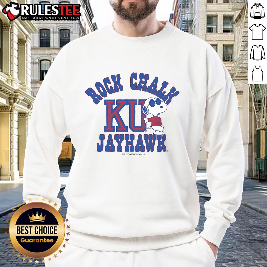 Nice Peanuts Snoopy X Rock Chalk Jayhawk T-Shirt - Image 5