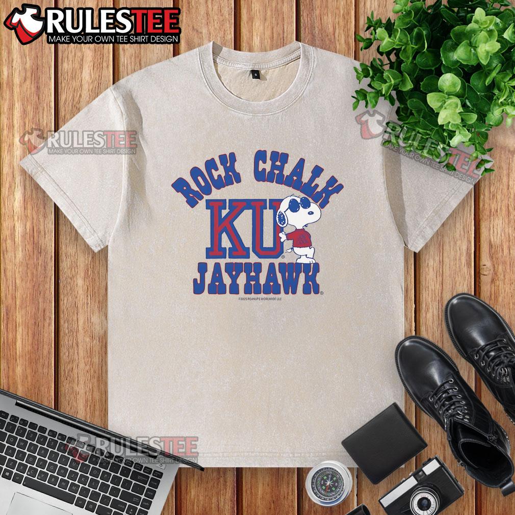 Nice Peanuts Snoopy X Rock Chalk Jayhawk T-Shirt - Image 6