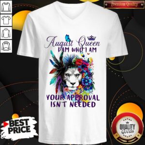 Alternative view of August Queen I Am Who I Am Your Approval Isn't Needed Lion Flower Shirt