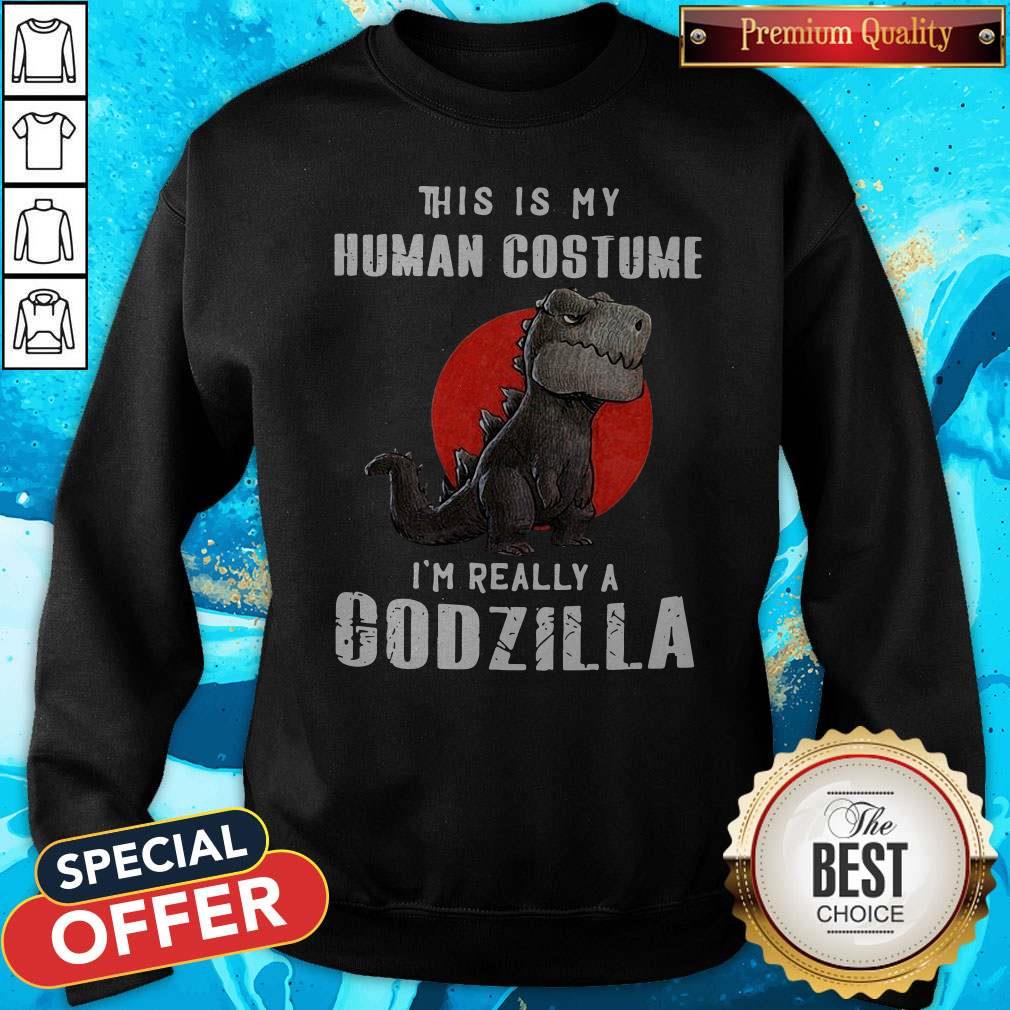 This Is My Human Costume I’m Really A Godzilla Shirt - Image 4