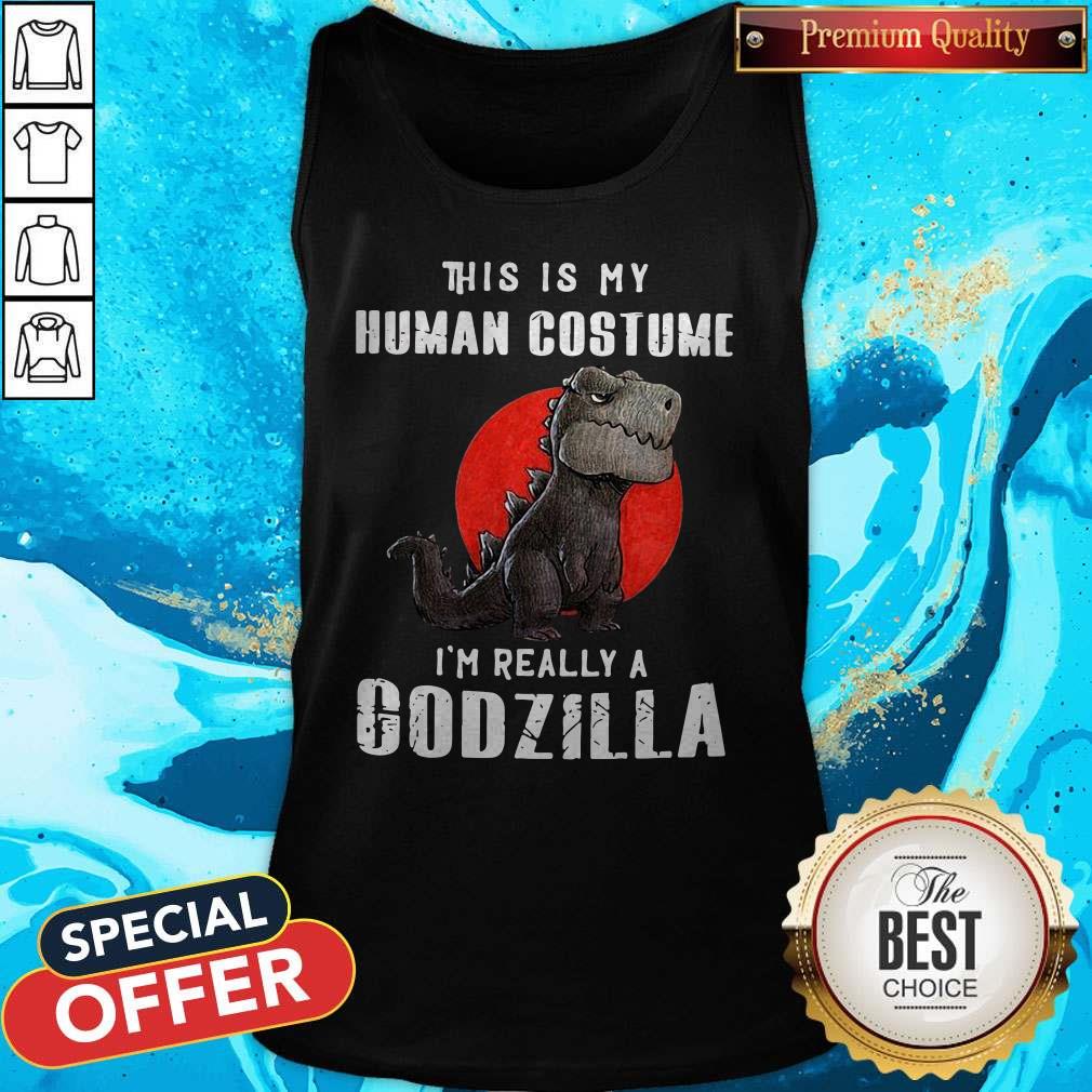 This Is My Human Costume I’m Really A Godzilla Shirt - Image 3