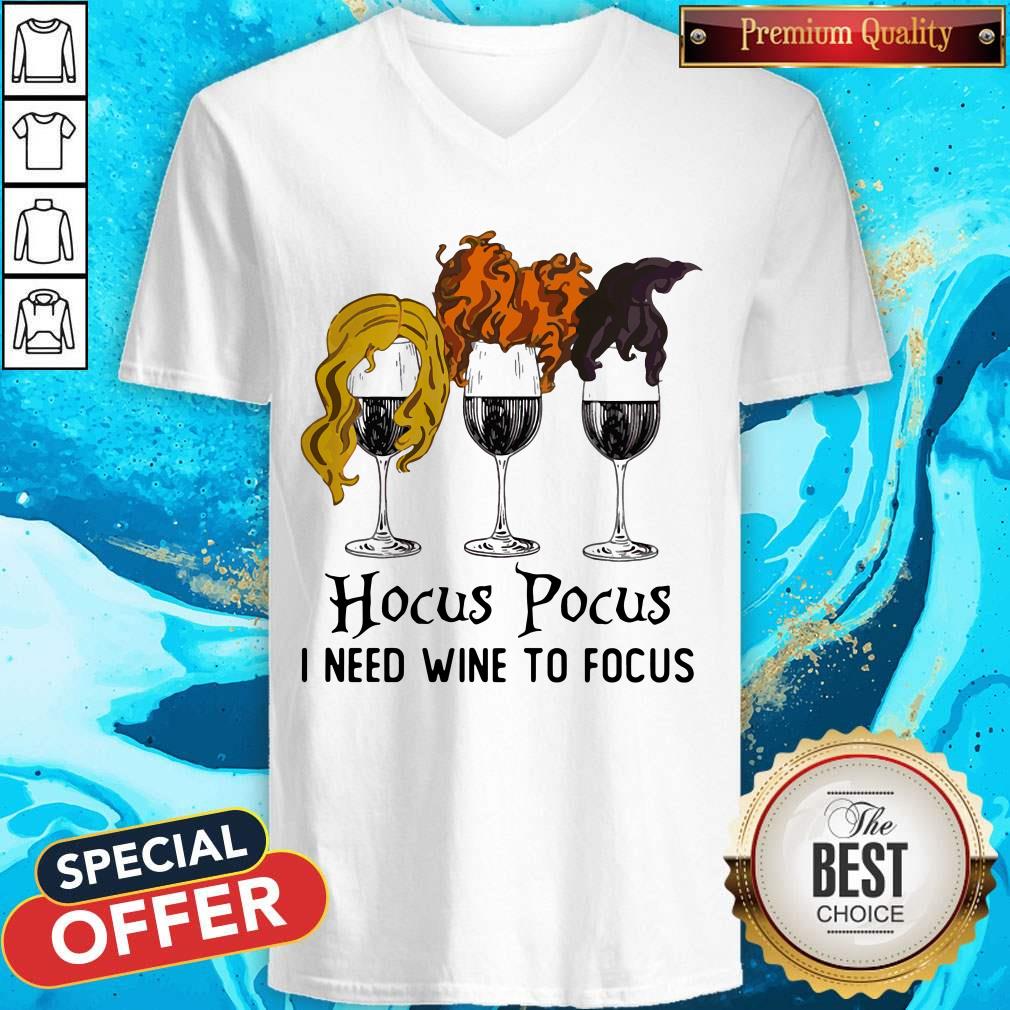 Top Hocus Pocus I Need Wine To Focus Shirt - Image 2
