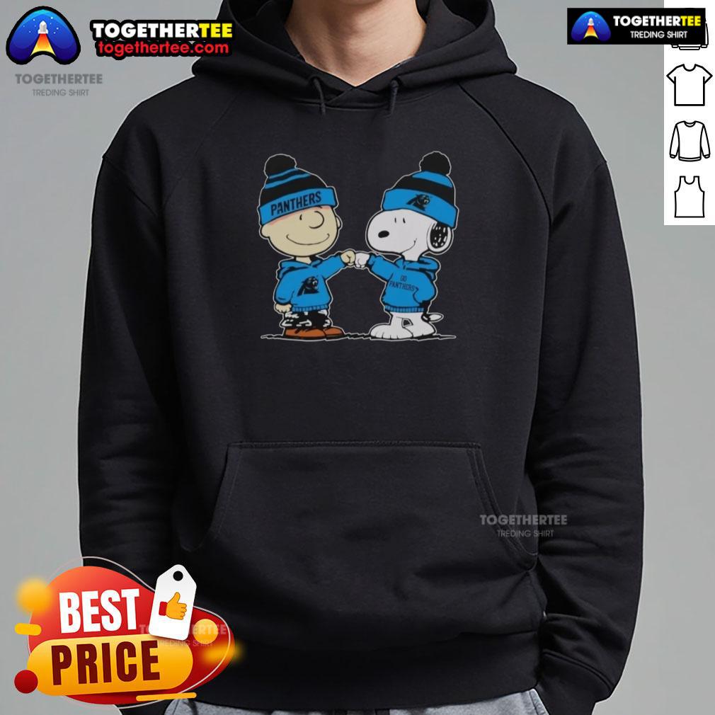 Nice Carolina Panthers Snoopy And Charlie Brown Best Friends T-Shirt - Image 2