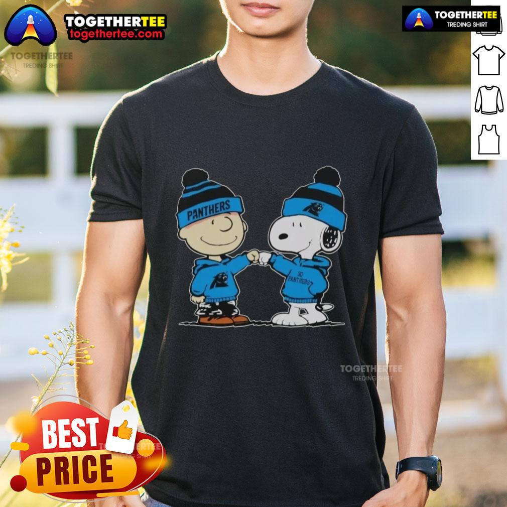 Nice Carolina Panthers Snoopy And Charlie Brown Best Friends T-Shirt
