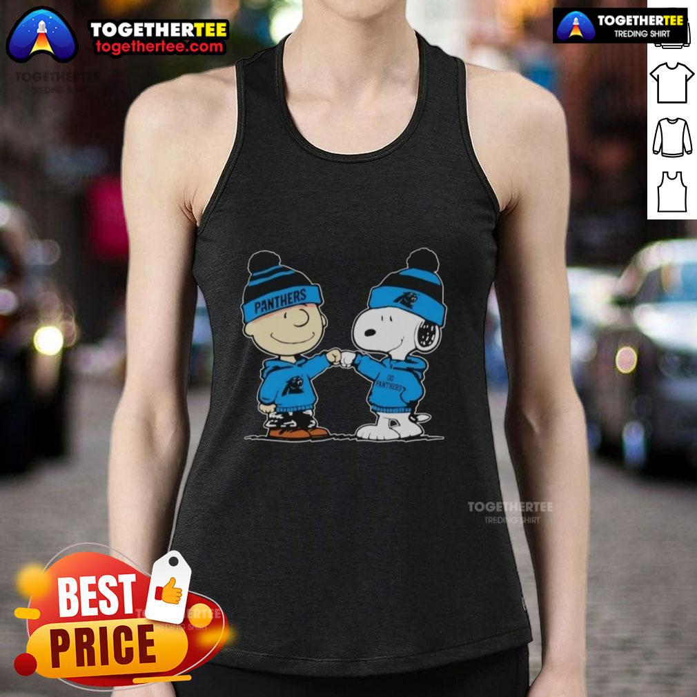 Nice Carolina Panthers Snoopy And Charlie Brown Best Friends T-Shirt - Image 4