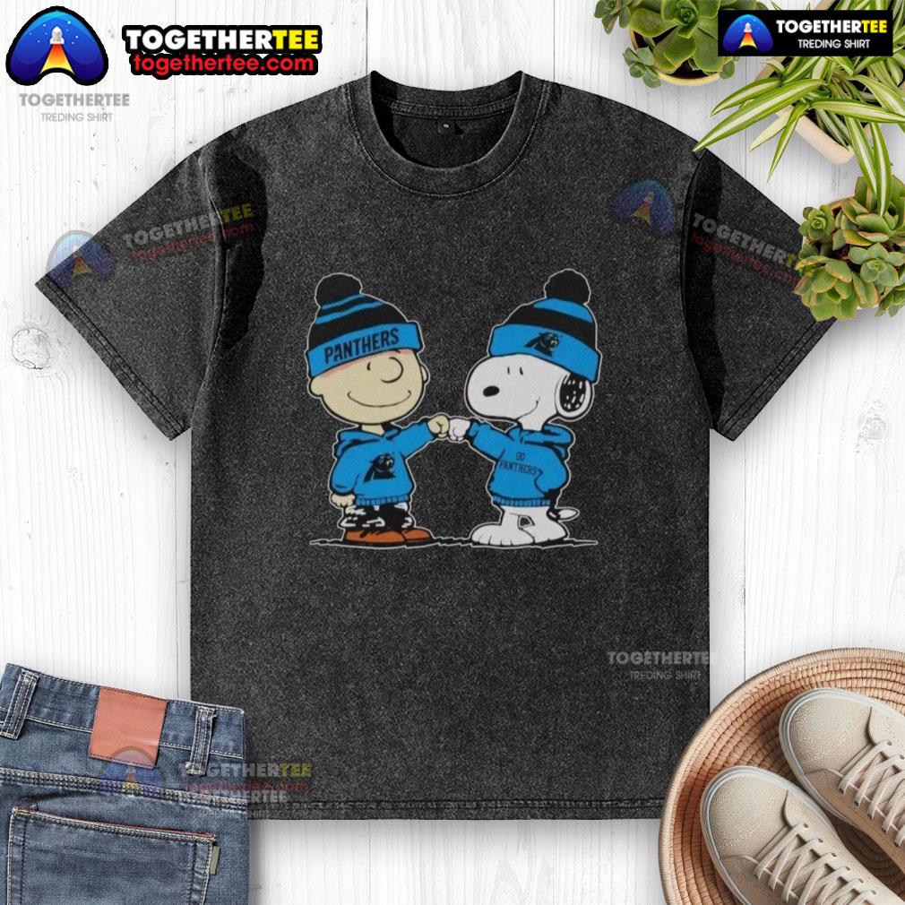 Nice Carolina Panthers Snoopy And Charlie Brown Best Friends T-Shirt - Image 6