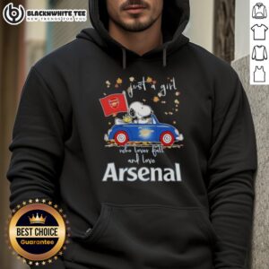 Alternative view of Top Peanuts Snoopy Driving Car Just A Girl Who Lover Fall And Love Arsenal FC T-Shirt