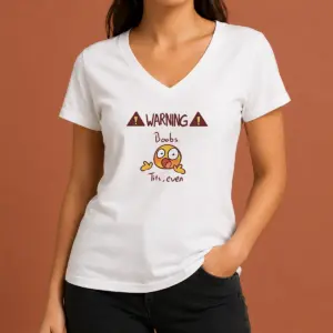 Alternative view of Hot Warning Boobs Tits Even Shocked Shirt