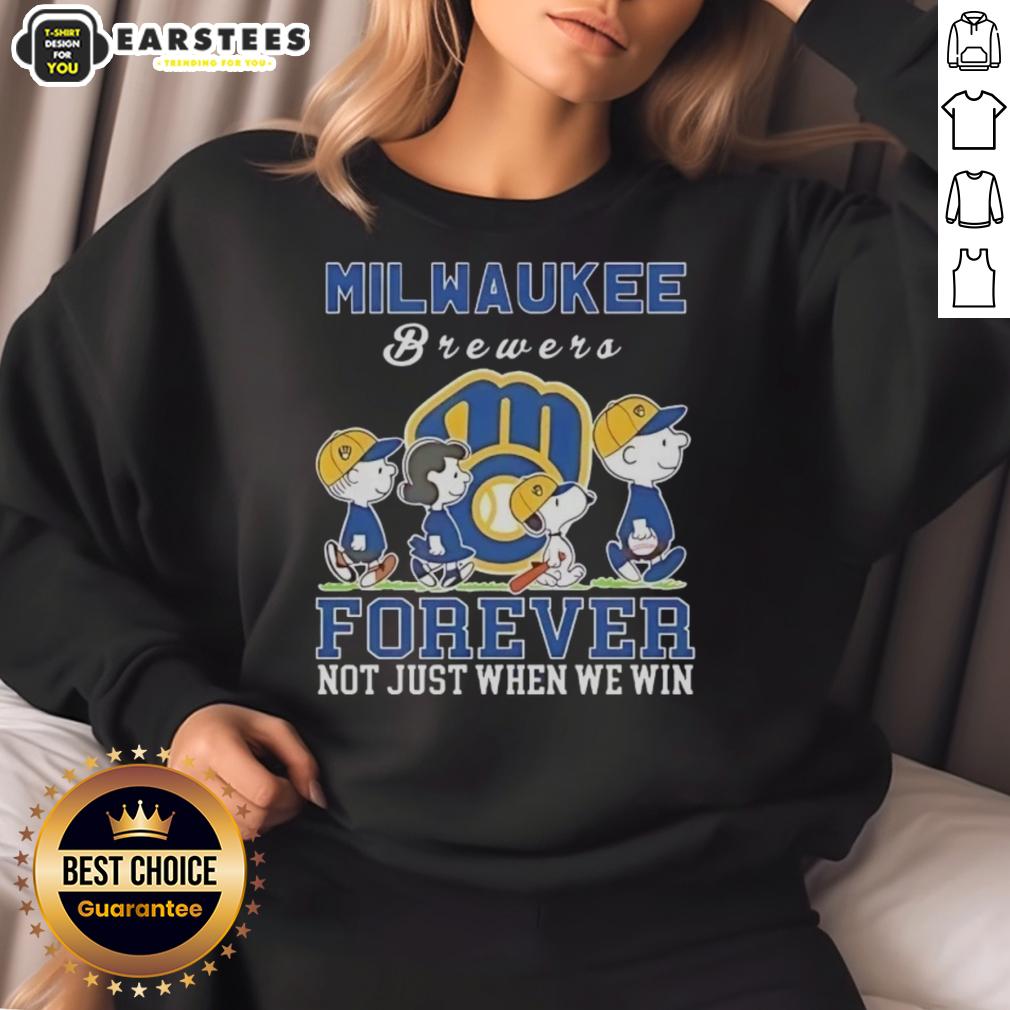 Awesome Snoopy And Charlie Brown Milwaukee Brewers Baseball Forever Not Just When We Win T-Shirt - Image 5