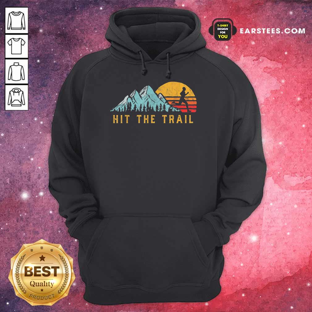 Pretty Hit The Trail Runner Retro Running Graphic Shirt - Image 4