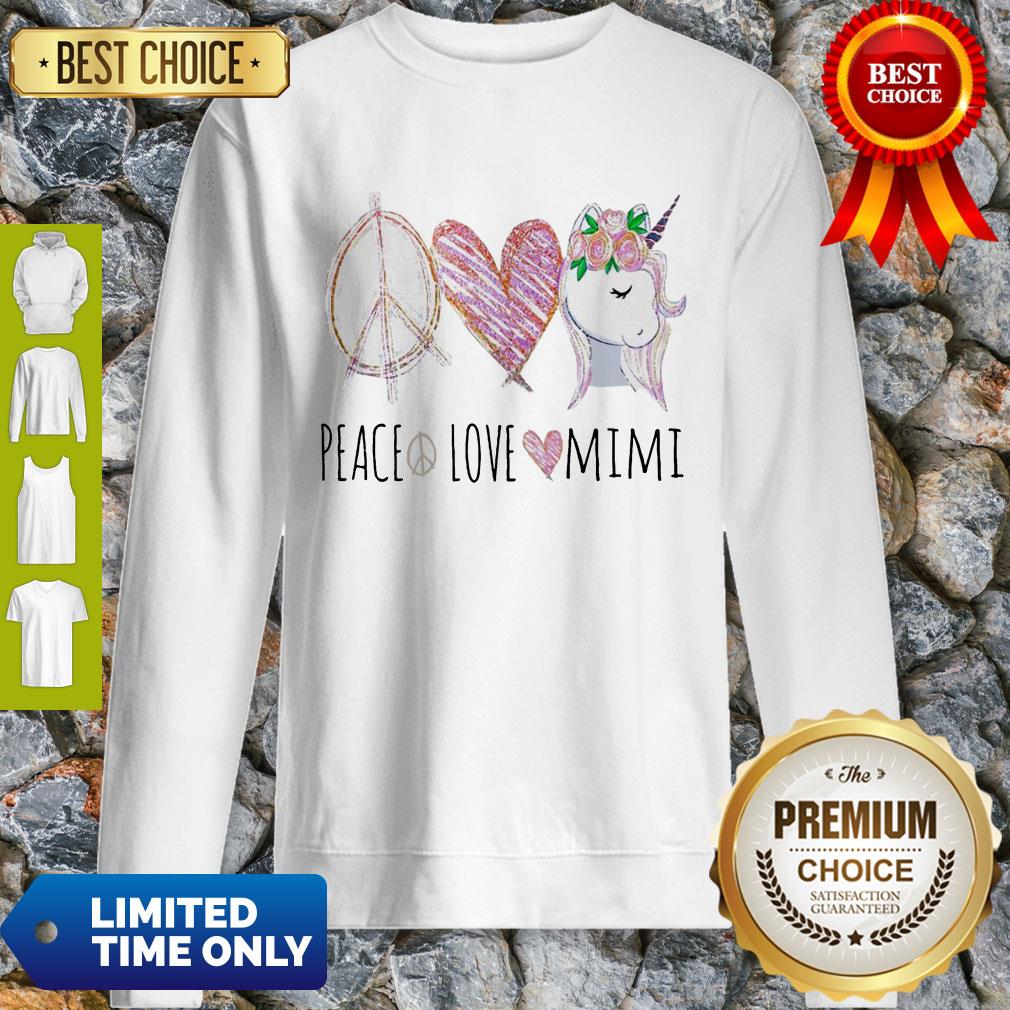 Official Peace Love Mimi Unicorn Shirt - Image 3