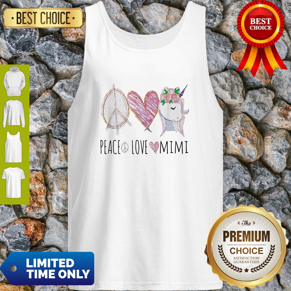 Official Peace Love Mimi Unicorn Shirt - Image 2
