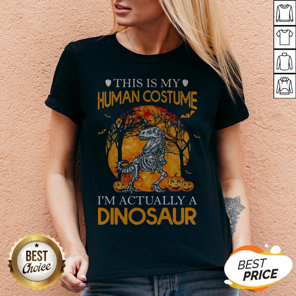 This Is My Human Costume I’m Actually A Dinosaur Halloween Shirt - Image 4