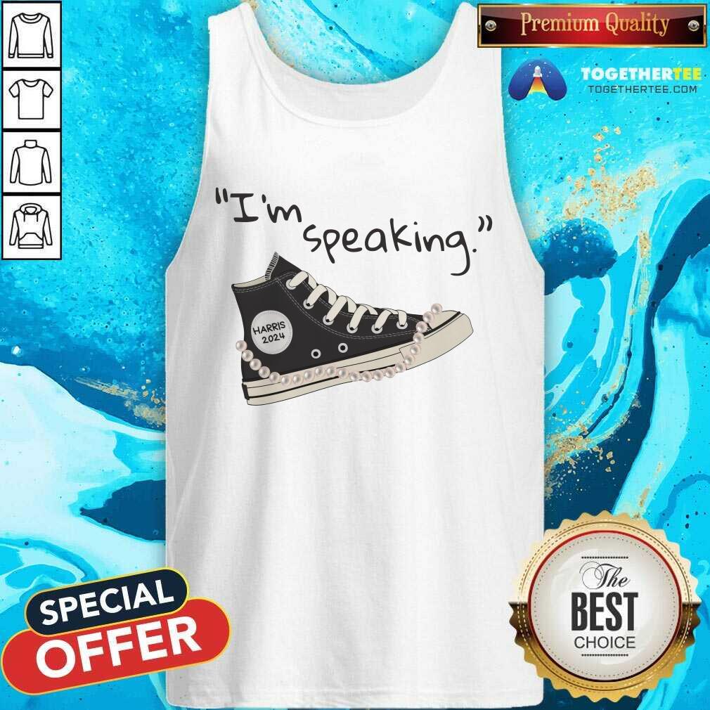 Funny Kamala Harris I'm Speaking Harris 2024 Pearls And Chucks T-Shirt - Image 4