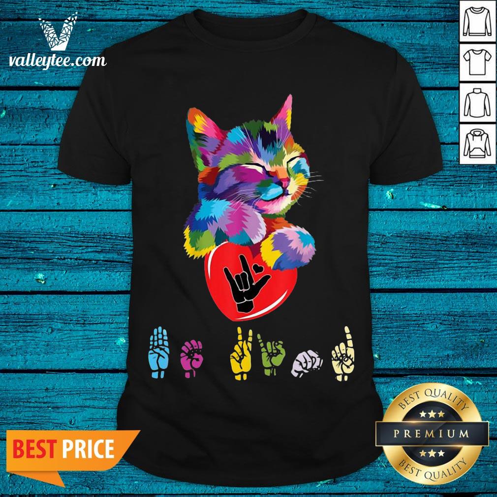 Beautiful Cat Colorful Hug Be Kind Shirt