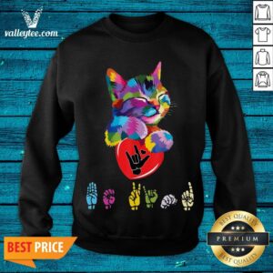 Alternative view of Beautiful Cat Colorful Hug Be Kind Shirt