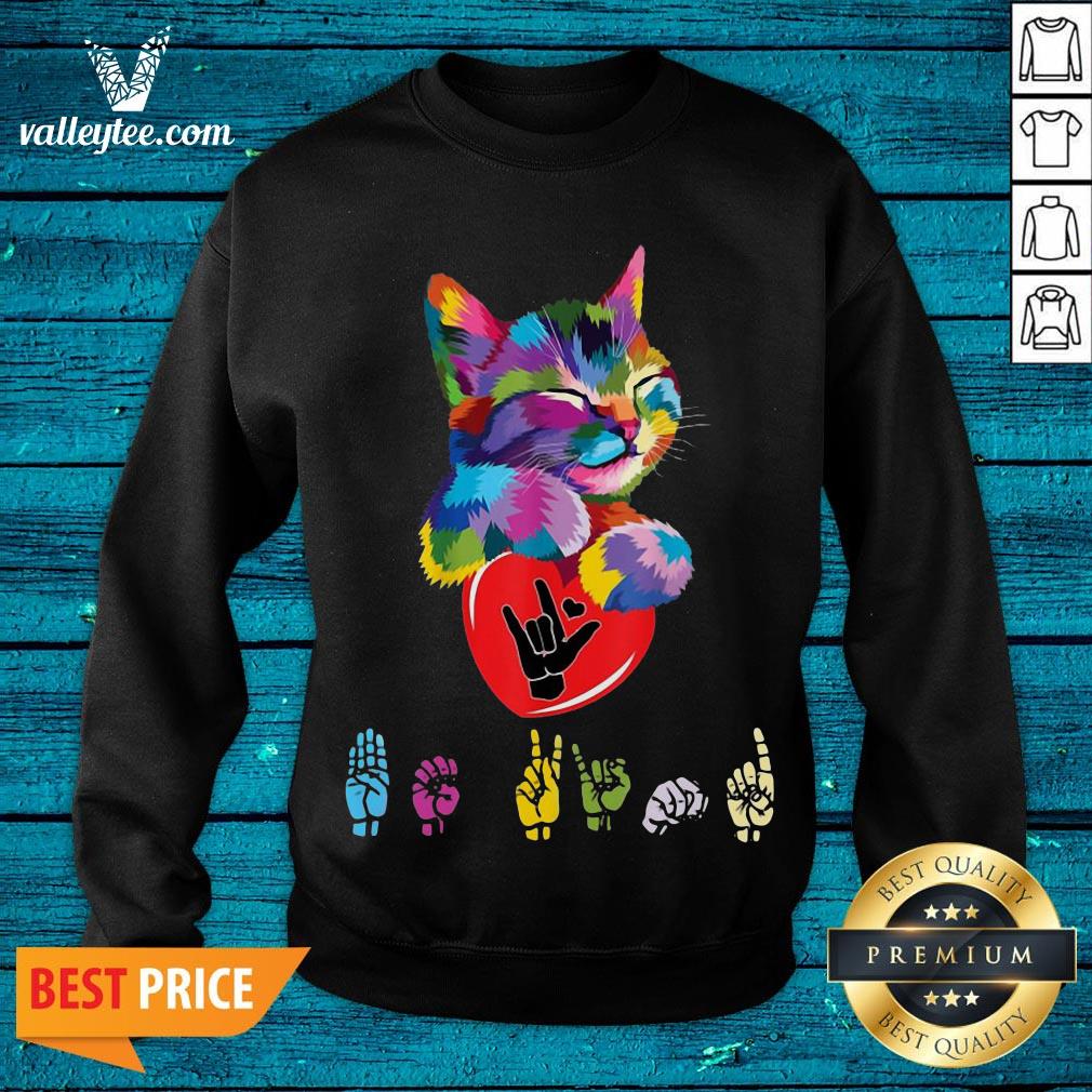 Beautiful Cat Colorful Hug Be Kind Shirt - Image 2