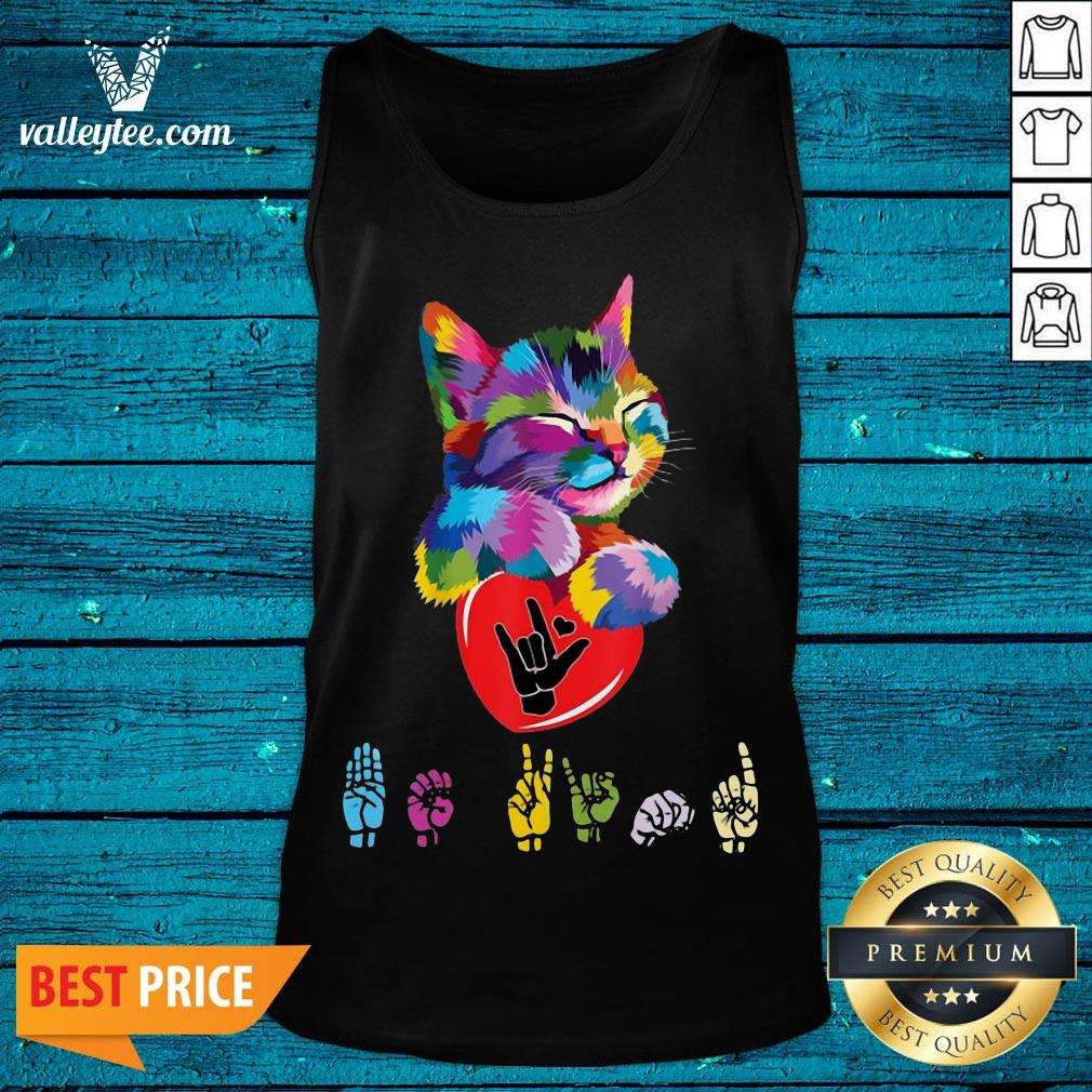 Beautiful Cat Colorful Hug Be Kind Shirt - Image 5