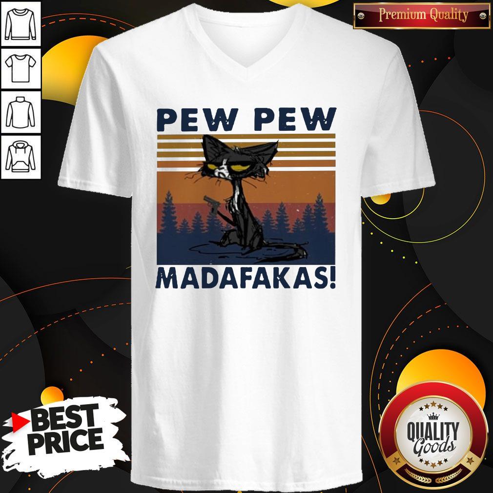 Perfect Black Cat Crazy Pew Pew Madafakas Vintage Shirt - Image 3
