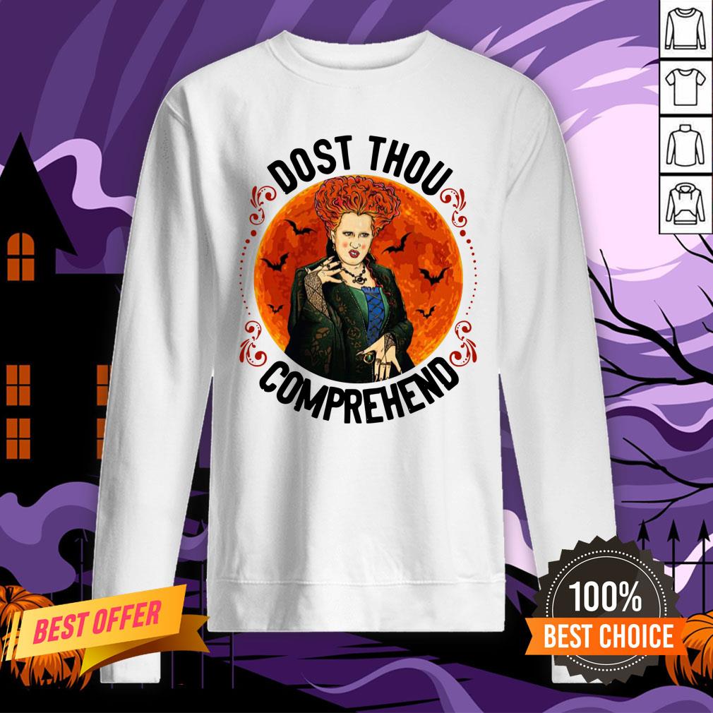 Nice Dost Thou Comprehend Moon Halloween Shirt - Image 4