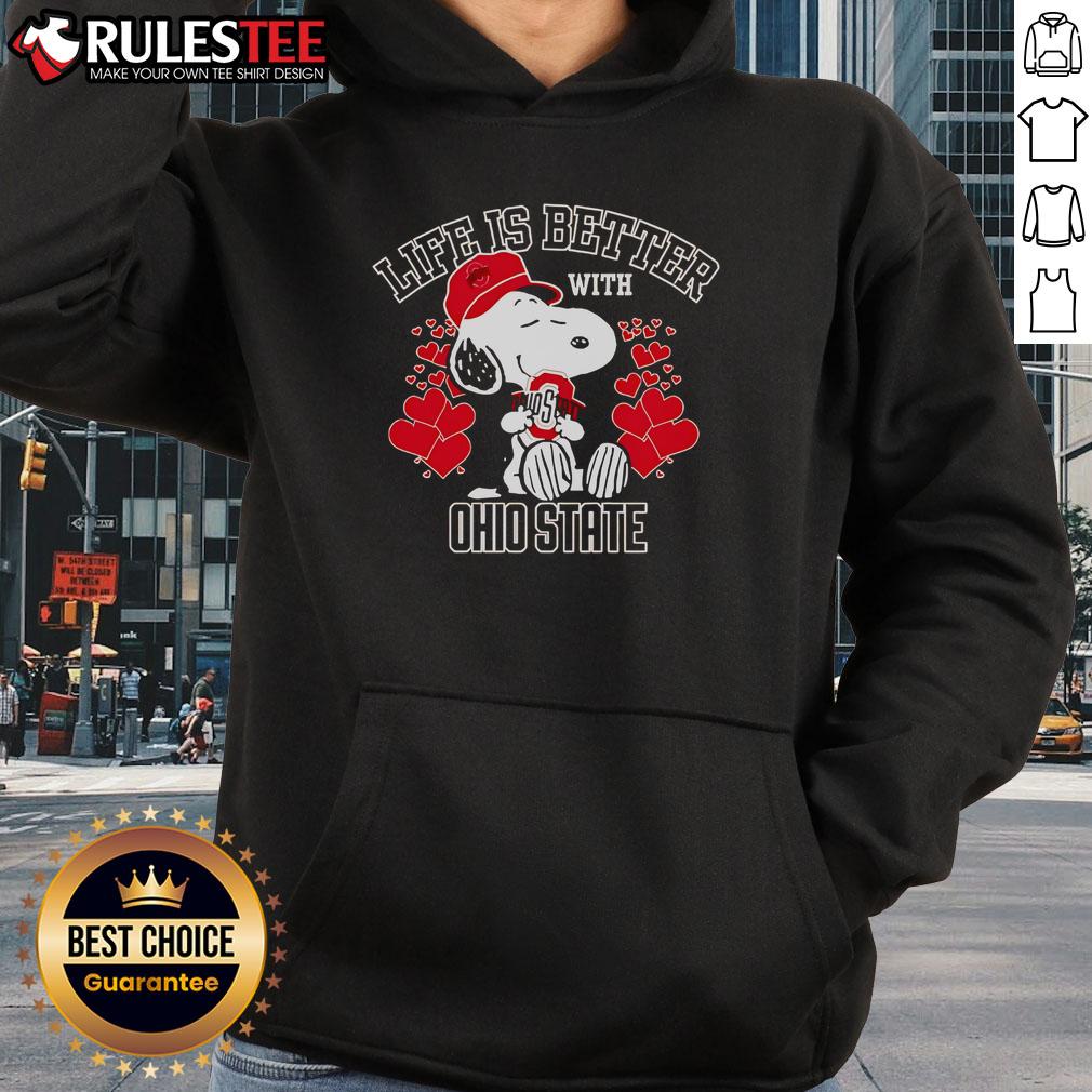 Top Snoopy Life Is Better With Ohio State Buckeyes T-Shirt - Image 2