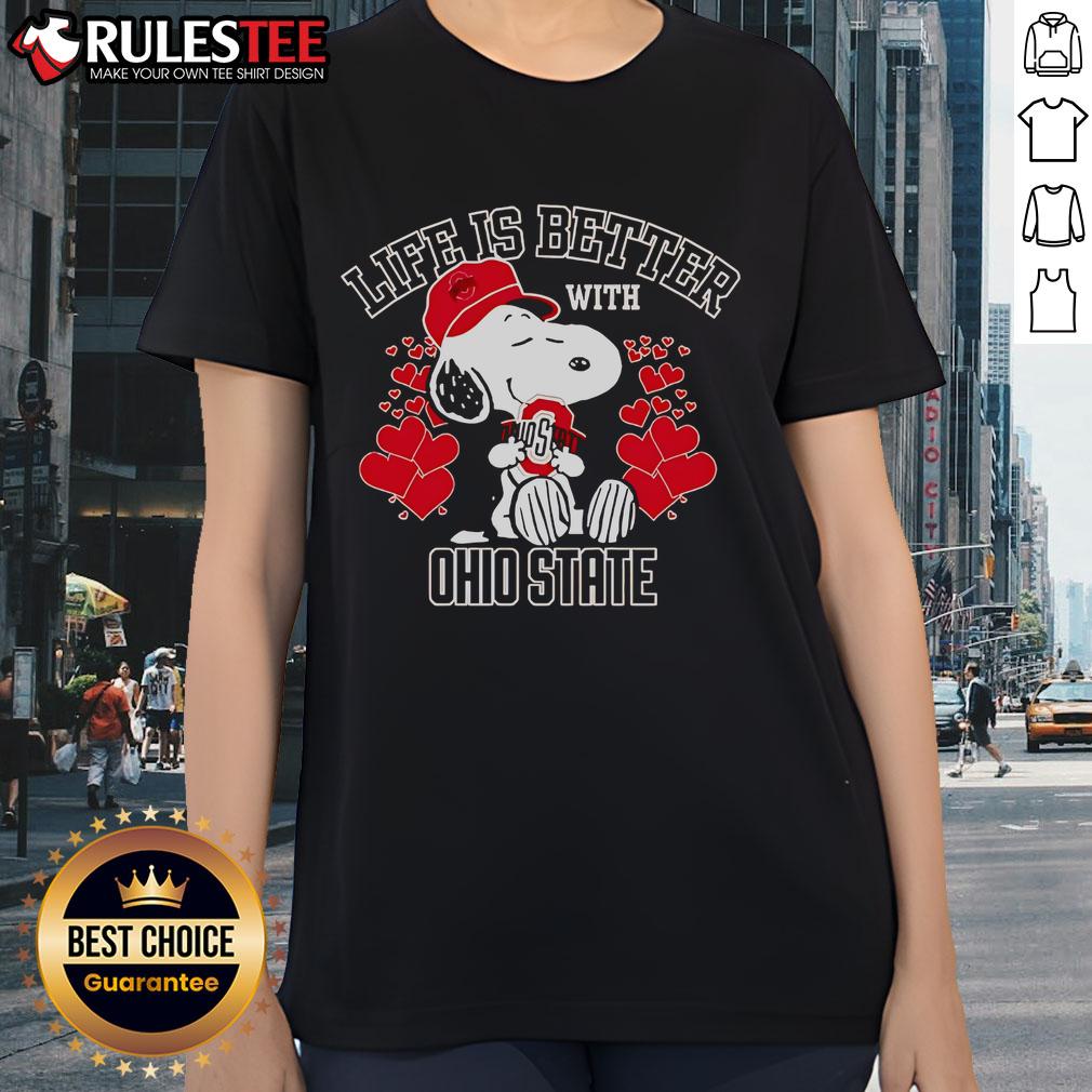 Top Snoopy Life Is Better With Ohio State Buckeyes T-Shirt - Image 3