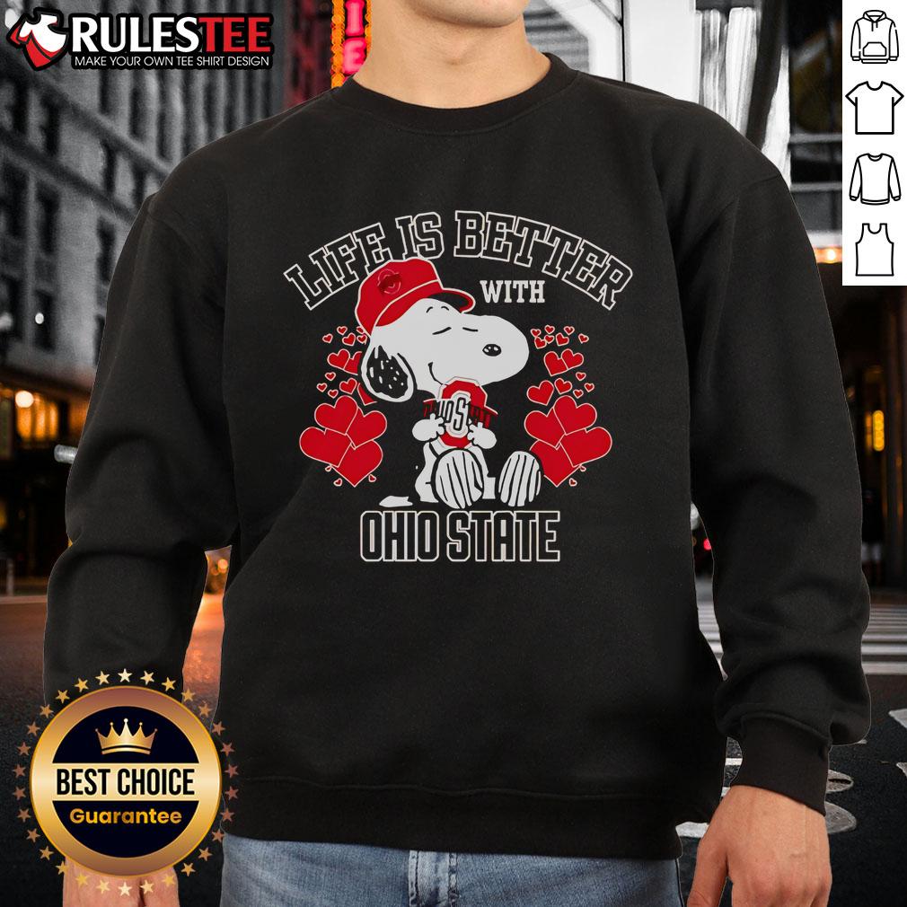 Top Snoopy Life Is Better With Ohio State Buckeyes T-Shirt - Image 5