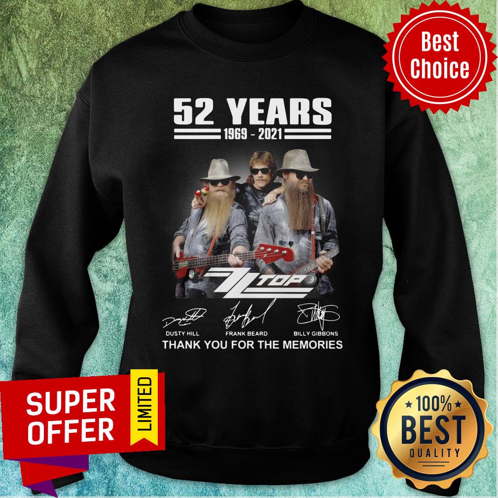 Guitar 52 Years 1969 2021 Dusty Hill Frank Beard Billy Gibbons Thank You For The Memories Shirt - Image 4