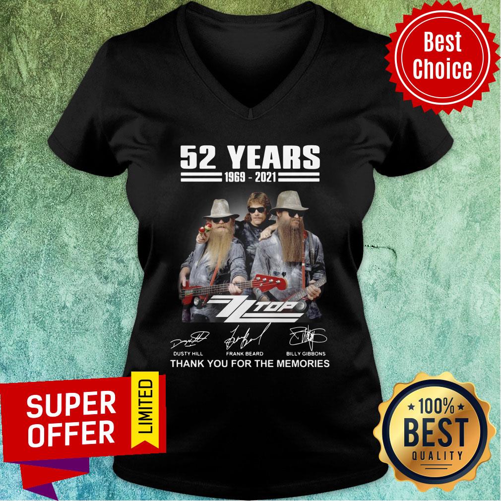 Guitar 52 Years 1969 2021 Dusty Hill Frank Beard Billy Gibbons Thank You For The Memories Shirt - Image 2